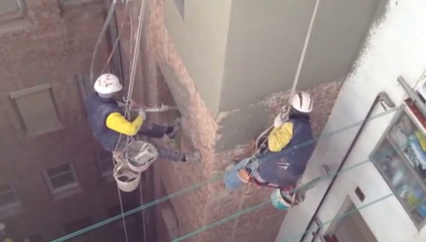 Enfoscados y revestimientos de fachadas - Morteros de cal y SATE sin andamios